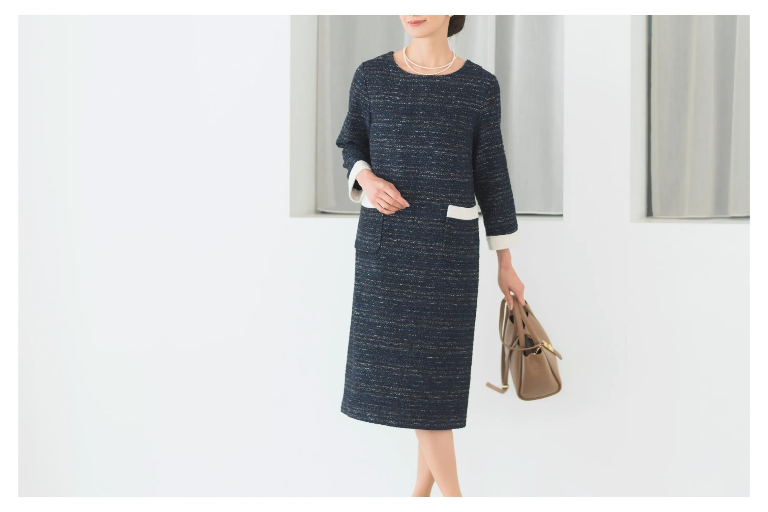 【Rebloom】長袖/七分丈 ワンピース