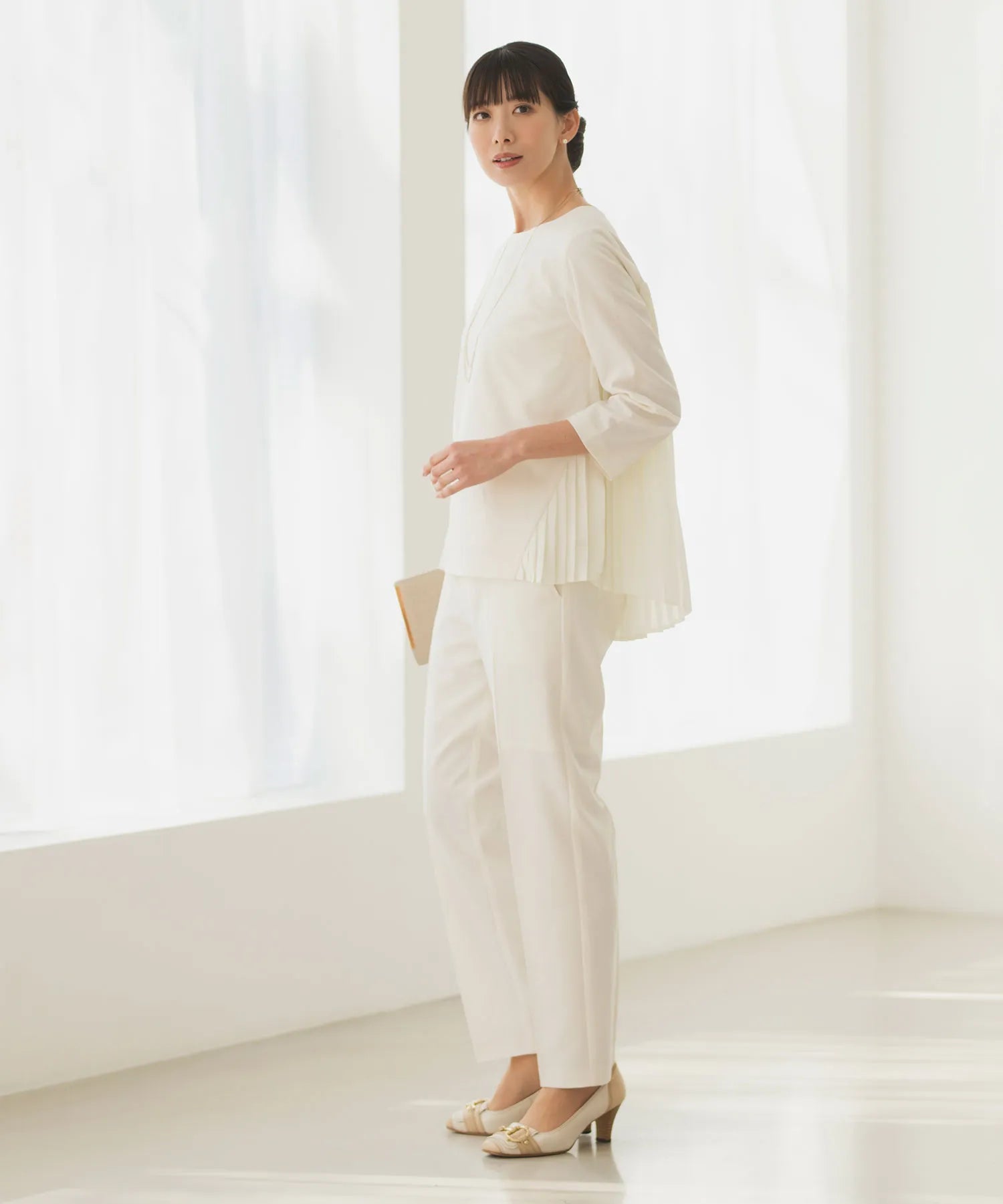 洗える/セレモニースーツ/セットアップ】バックプリーツトップス