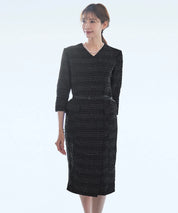 ベルト付きラップワンピーススーツ 2点セット