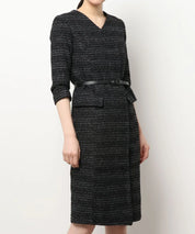 ベルト付きラップワンピーススーツ 2点セット