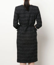 ベルト付きラップワンピーススーツ 2点セット