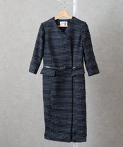 ベルト付きラップワンピーススーツ 2点セット