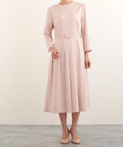 プリーツワンピース・共布ベルト 2点セット