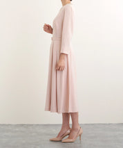 プリーツワンピース・共布ベルト 2点セット