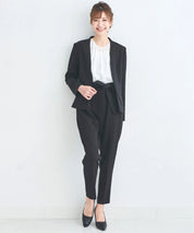 ノーカラージャケット・リボンベルトパンツ 3点セット