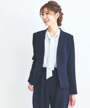 ノーカラージャケット・リボンベルトパンツ 3点セット