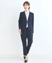 ノーカラージャケット・リボンベルトパンツ 3点セット