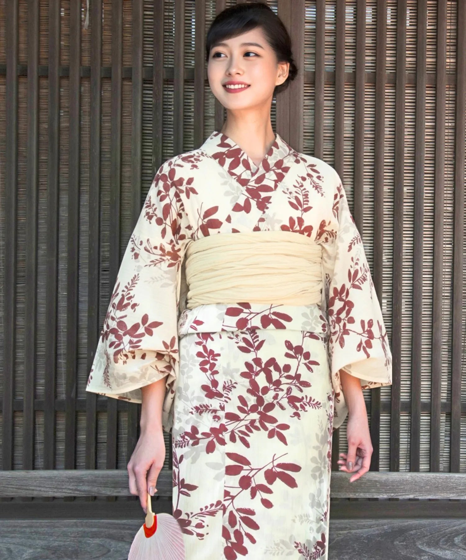 夏麗し浴衣 朱色の儚萩 4点セット（浴衣・兵児帯・腰紐×2) – shop-celen
