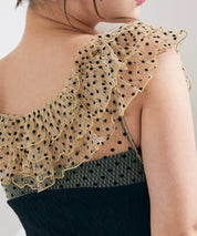 ドットチュールワンピーススイムウェア