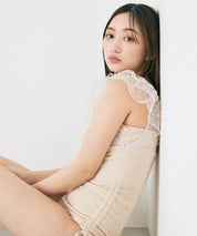 ドットチュールワンピーススイムウェア