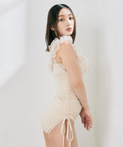 ドットチュールワンピーススイムウェア