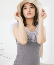 ドットチュールワンピーススイムウェア