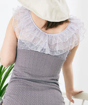 ドットチュールワンピーススイムウェア