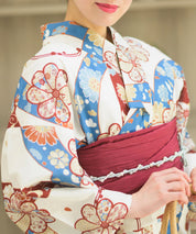 夏恋浴衣 花織りの舞 4点セット(浴衣・兵児帯・腰紐×2)