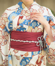 夏恋浴衣 花織りの舞 4点セット(浴衣・兵児帯・腰紐×2)