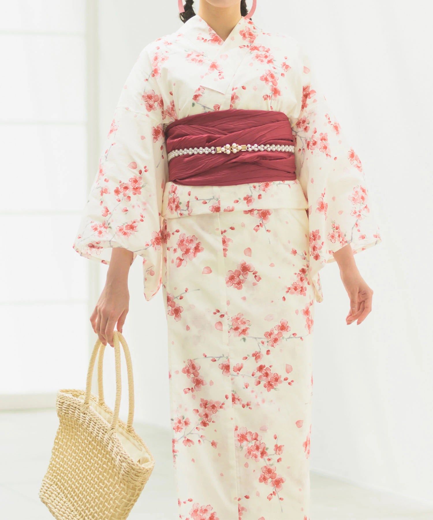 夏恋浴衣 桜霞みやび 4点セット(浴衣・兵児帯・腰紐×2) – shop-celen