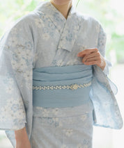 夏花浴衣 水涼撫子 4点セット(浴衣・兵児帯・腰紐×2)