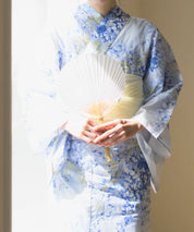 夏花浴衣 藤露の涼風 4点セット(浴衣・兵児帯・腰紐×2)