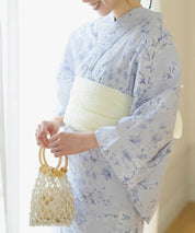 夏花浴衣 木蓮雲隠れ 4点セット(浴衣・兵児帯・腰紐×2)