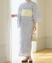 夏花浴衣 木蓮雲隠れ 下駄付き5点セット(浴衣・兵児帯・腰紐×2・下駄)