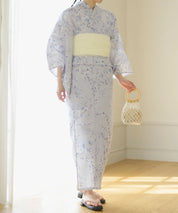 夏花浴衣 木蓮雲隠れ 下駄付き5点セット(浴衣・兵児帯・腰紐×2・下駄)