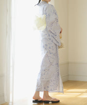 夏花浴衣 木蓮雲隠れ 下駄付き5点セット(浴衣・兵児帯・腰紐×2・下駄)