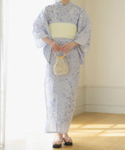 夏花浴衣 木蓮雲隠れ 下駄付き5点セット(浴衣・兵児帯・腰紐×2・下駄)