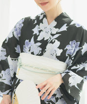 夏花浴衣 月下の百合調べ 4点セット(浴衣・兵児帯・腰紐×2)