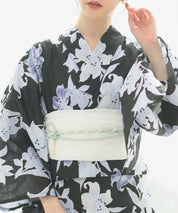 夏花浴衣 月下の百合調べ 4点セット(浴衣・兵児帯・腰紐×2)