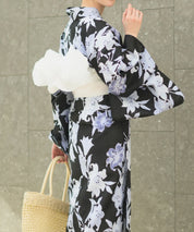 夏花浴衣 月下の百合調べ 4点セット(浴衣・兵児帯・腰紐×2)