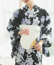 夏花浴衣 月下の百合調べ 4点セット(浴衣・兵児帯・腰紐×2)