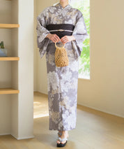 夏花浴衣 和花の柔香 下駄付き5点セット(浴衣・兵児帯・腰紐×2・下駄)