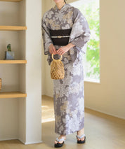 夏花浴衣 和花の柔香 下駄付き5点セット(浴衣・兵児帯・腰紐×2・下駄)
