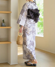 夏花浴衣 和花の柔香 下駄付き5点セット(浴衣・兵児帯・腰紐×2・下駄)