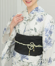 夏花浴衣 淡花映し 4点セット(浴衣・兵児帯・腰紐×2)