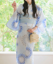 夕涼浴衣 月波水音 二部式3点セット(上衣・下衣・兵児帯)