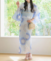 夕涼浴衣 月波水音 二部式3点セット(上衣・下衣・兵児帯)