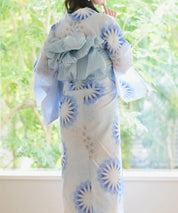 夕涼浴衣 月波水音 二部式3点セット(上衣・下衣・兵児帯)