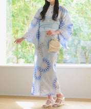 夕涼浴衣 月波水音 二部式3点セット(上衣・下衣・兵児帯)