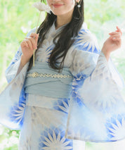 夕涼浴衣 月波水音 二部式3点セット(上衣・下衣・兵児帯)