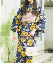 夕涼浴衣 星夜の花姫 二部式3点セット(上衣・下衣・兵児帯)