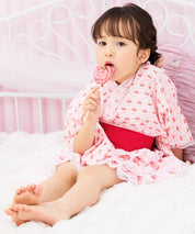 【ときめきさくらんぼ】帯が選べる! キッズ浴衣 3点セット