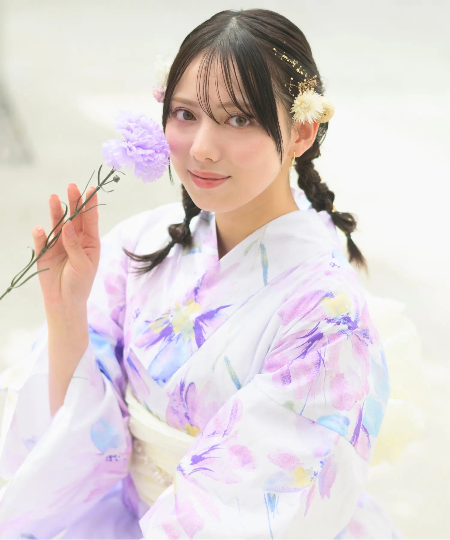 イクスコレクション　さくらブルーの浴衣とマーガレットの半幅帯や草履　三分紐と帯留 S-Lサイズ】SAKURA 浴衣 / 組曲 KIDS | ファッション通販 【公式