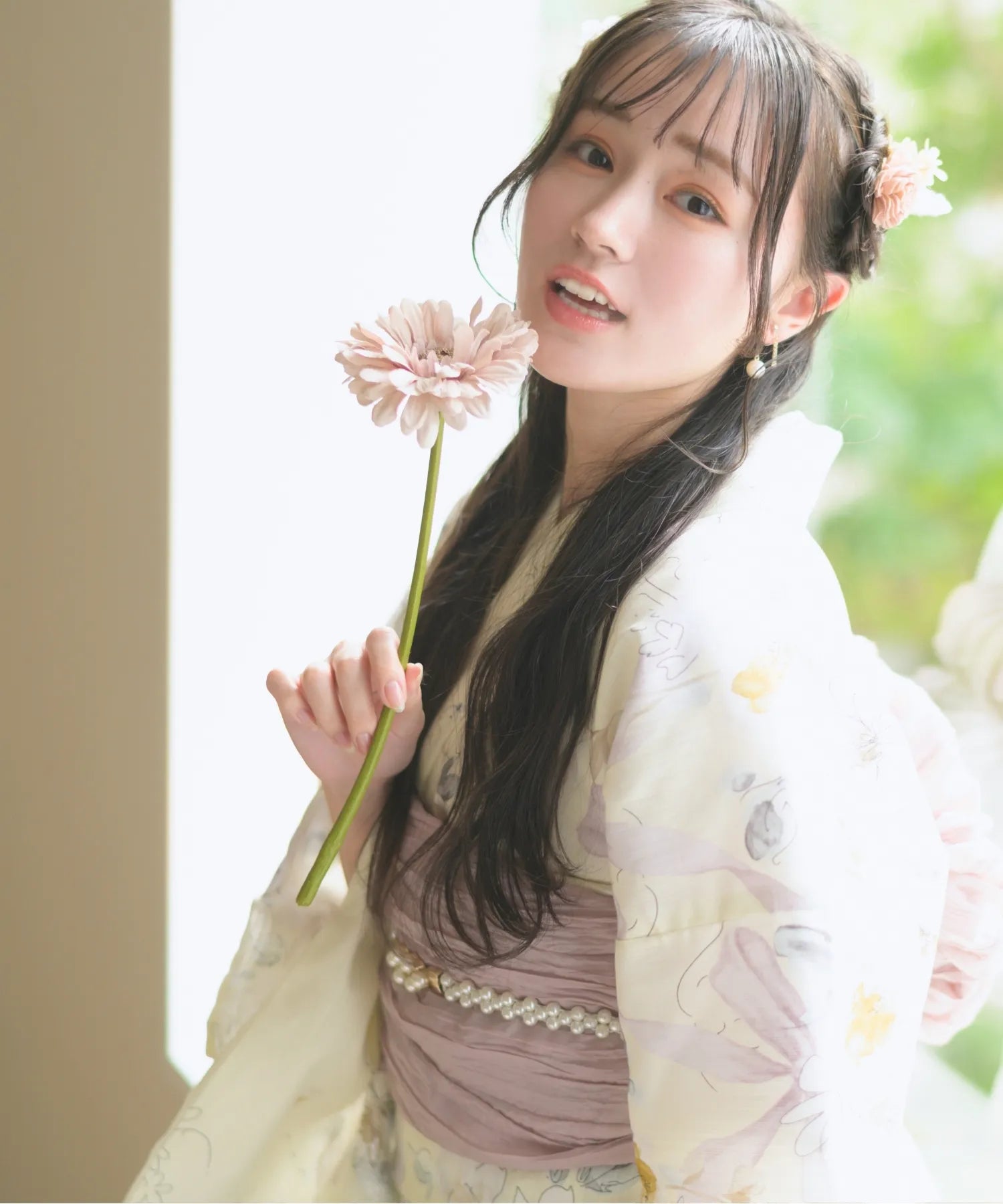 浴衣・兵児帯・腰紐2本 CELEN ミルキーリボンの花奏 夏宵浴衣 ミルキーリボンの花奏 4点セット(浴衣・兵児帯・腰紐×2