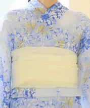 夏花浴衣 藤露の涼風 4点セット(浴衣・兵児帯・腰紐×2)