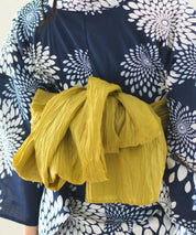 夏花浴衣 紺菊華 4点セット(浴衣・兵児帯・腰紐×2)