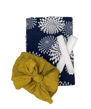 夏花浴衣 紺菊華 4点セット(浴衣・兵児帯・腰紐×2)