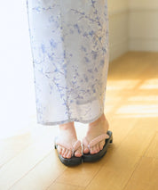 夏花浴衣 木蓮雲隠れ 下駄付き5点セット(浴衣・兵児帯・腰紐×2・下駄)