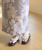 夏花浴衣 和花の柔香 下駄付き5点セット(浴衣・兵児帯・腰紐×2・下駄)