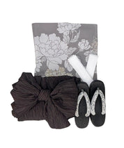 夏花浴衣 和花の柔香 下駄付き5点セット(浴衣・兵児帯・腰紐×2・下駄)